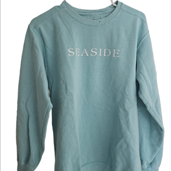 Seaside Style Women’s Small Aqua Blue Crewneck Sweatshirt | Like New - Picture 5 of 7
